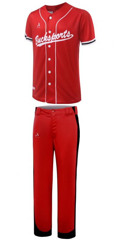 BASEBALL TOP & PANTS-FULL BUTTONS UP-B2122RBW