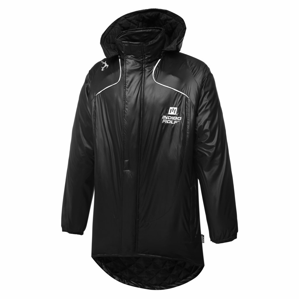 black long soccer manager jacket hoodie