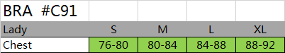 SIZE CHART ACCESSORIES