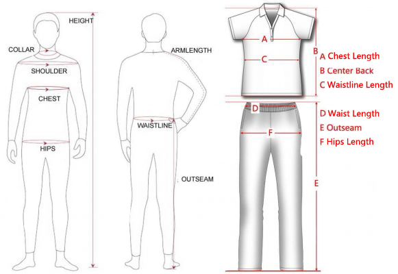 custom apparel sportswear size chart
