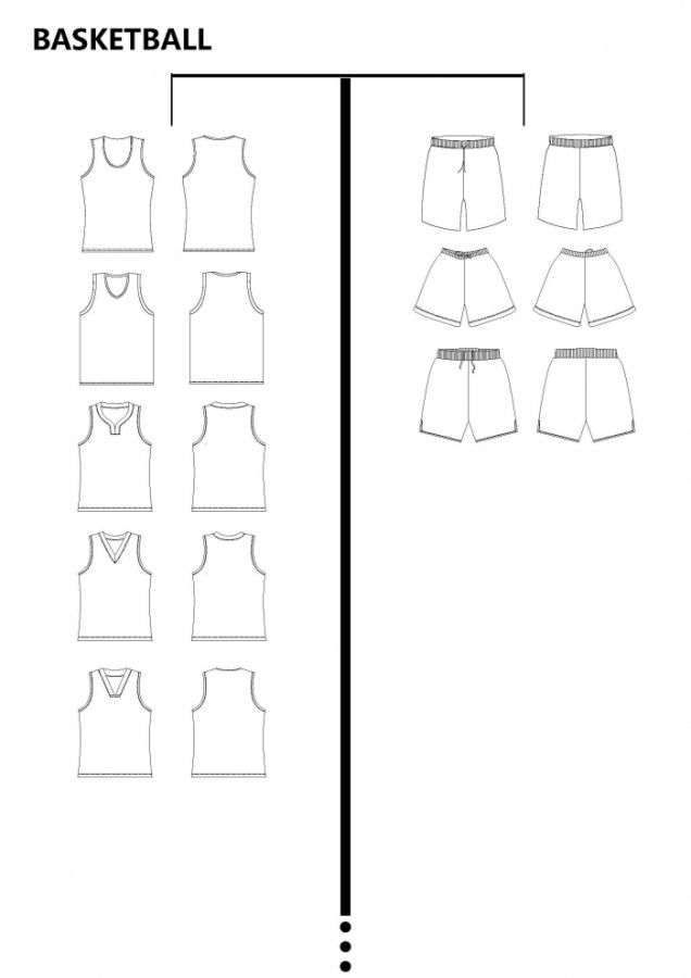 BASKETBALL TEAM WEAR BLANK TEMPLATE PATTERN